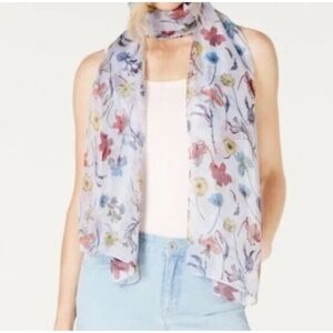 INC Sheer Botanical Floral Scarf